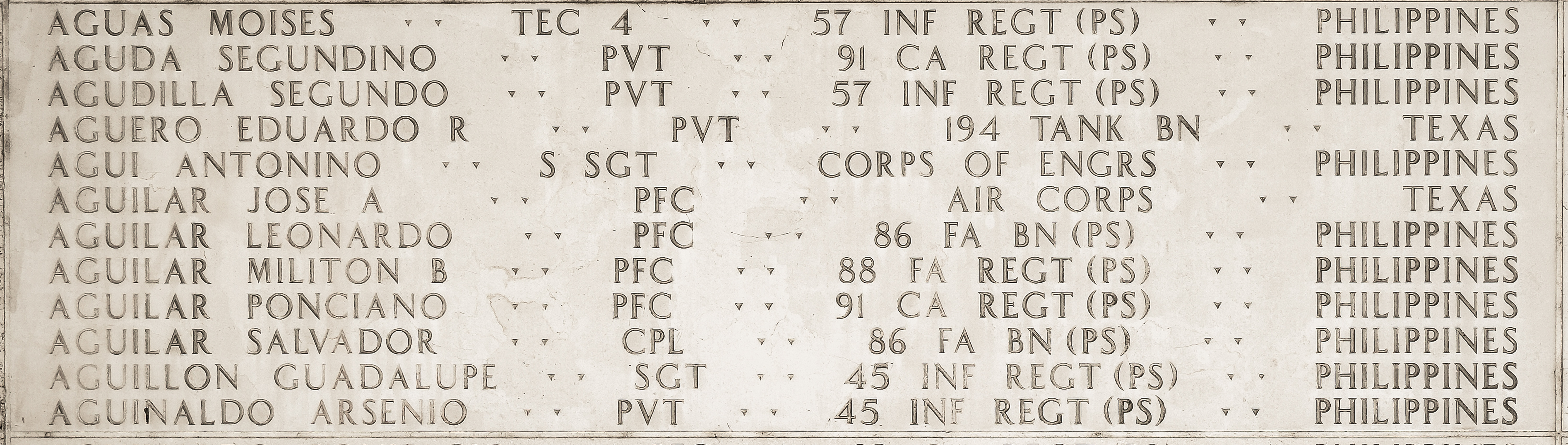 Antonino  Agui, Staff Sergeant